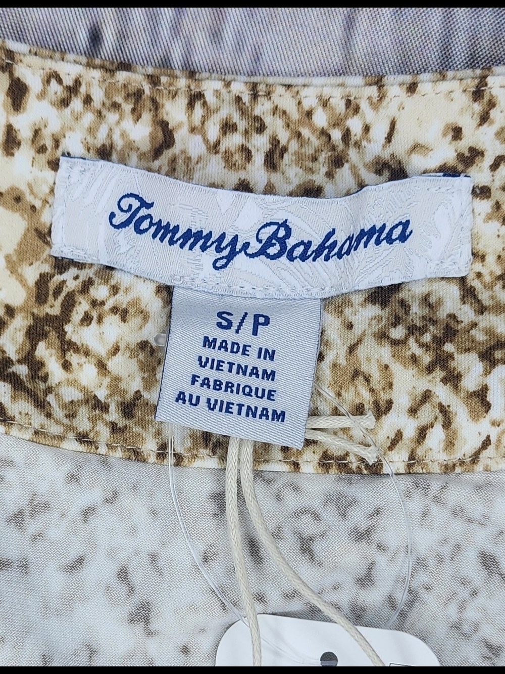 Tommy Bahama Cream and Gold-Print Draped Midi Dress- Clara - Picture 2 of 6